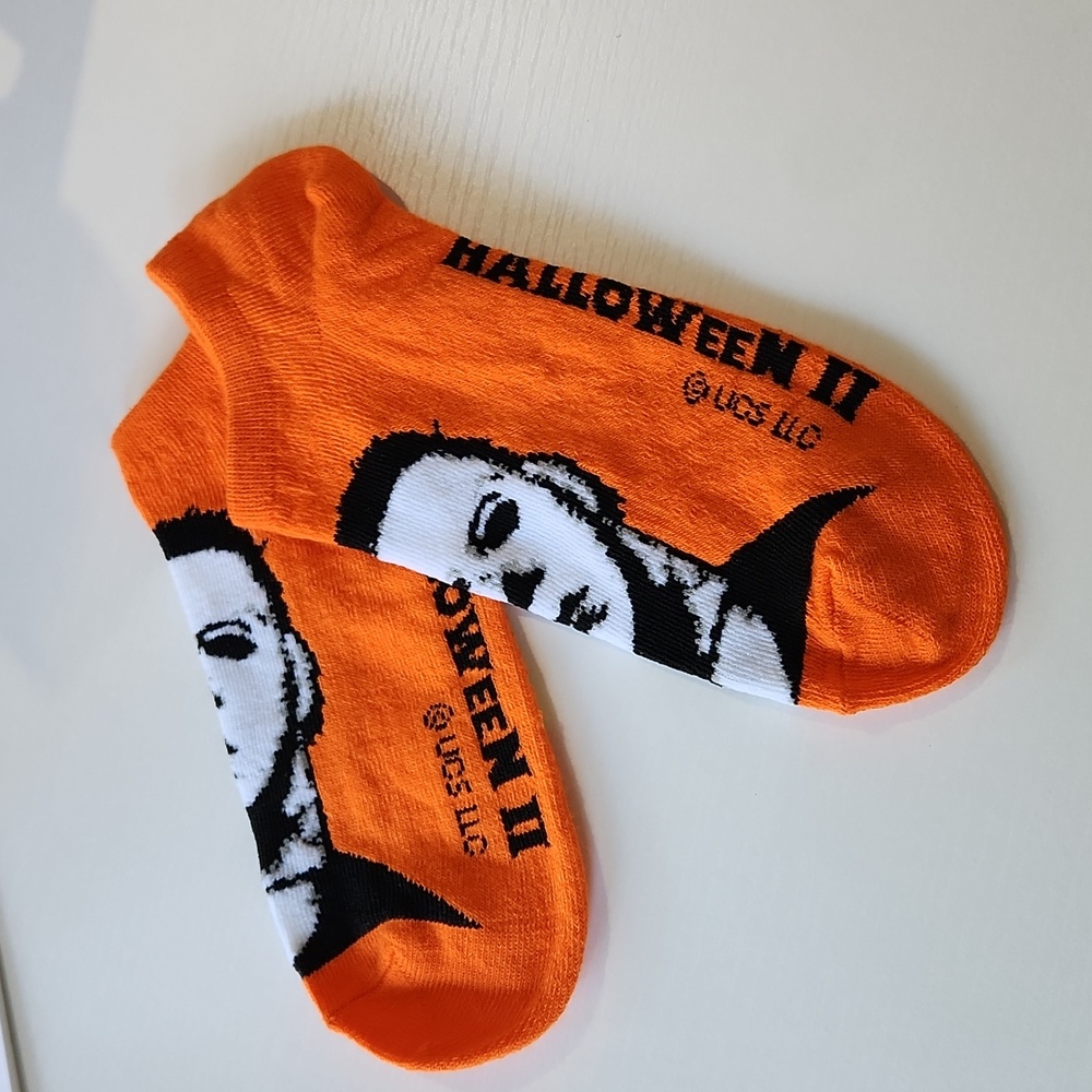Womens No-Show Socks 4-10 Orange Black